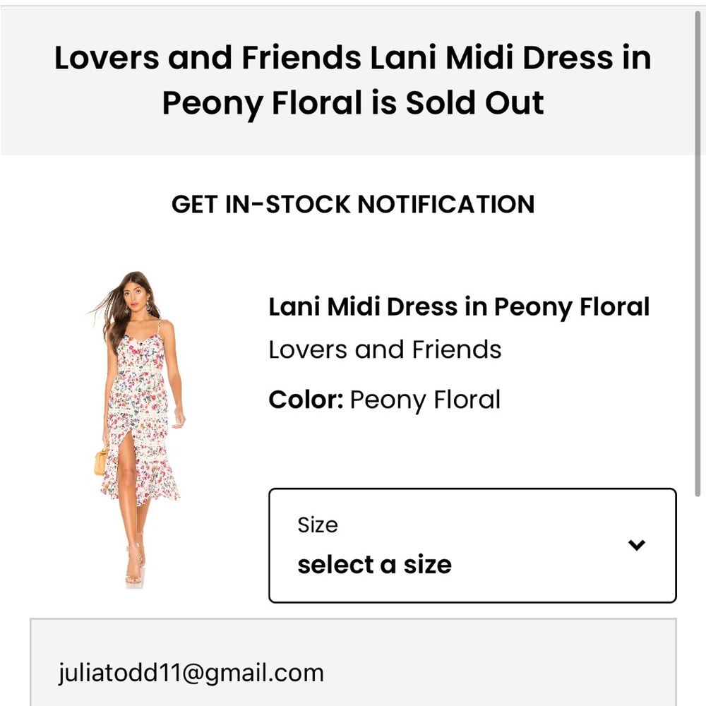 Good as new 🥰 Peony Floral XXS 🌼LANI MIDI DRESS Lovers and Friends - Picture 9 of 13